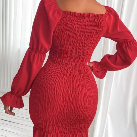 Stunning Red Off shoulder bodycon Dress - Picture 8 of 8